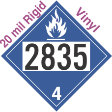 Dangerous When Wet Class 4.3 UN2835 20mil Rigid Vinyl DOT Placard