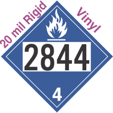 Dangerous When Wet Class 4.3 UN2844 20mil Rigid Vinyl DOT Placard