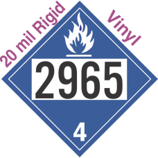 Dangerous When Wet Class 4.3 UN2965 20mil Rigid Vinyl DOT Placard