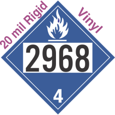 Dangerous When Wet Class 4.3 UN2968 20mil Rigid Vinyl DOT Placard