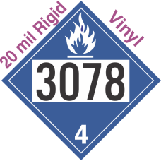 Dangerous When Wet Class 4.3 UN3078 20mil Rigid Vinyl DOT Placard