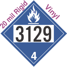 Dangerous When Wet Class 4.3 UN3129 20mil Rigid Vinyl DOT Placard