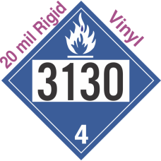 Dangerous When Wet Class 4.3 UN3130 20mil Rigid Vinyl DOT Placard