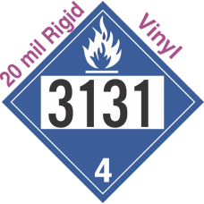 Dangerous When Wet Class 4.3 UN3131 20mil Rigid Vinyl DOT Placard