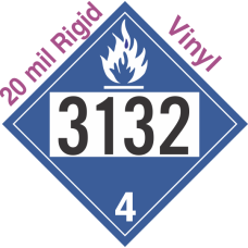 Dangerous When Wet Class 4.3 UN3132 20mil Rigid Vinyl DOT Placard
