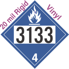 Dangerous When Wet Class 4.3 UN3133 20mil Rigid Vinyl DOT Placard