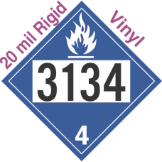 Dangerous When Wet Class 4.3 UN3134 20mil Rigid Vinyl DOT Placard