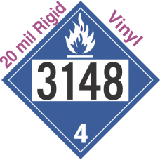 Dangerous When Wet Class 4.3 UN3148 20mil Rigid Vinyl DOT Placard