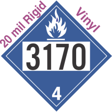 Dangerous When Wet Class 4.3 UN3170 20mil Rigid Vinyl DOT Placard