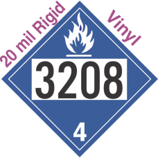 Dangerous When Wet Class 4.3 UN3208 20mil Rigid Vinyl DOT Placard