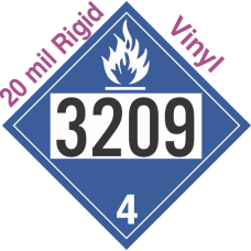 Dangerous When Wet Class 4.3 UN3209 20mil Rigid Vinyl DOT Placard