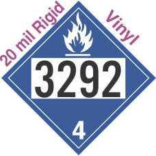 Dangerous When Wet Class 4.3 UN3292 20mil Rigid Vinyl DOT Placard