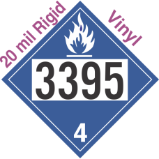 Dangerous When Wet Class 4.3 UN3395 20mil Rigid Vinyl DOT Placard