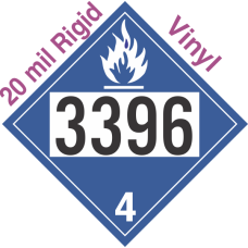 Dangerous When Wet Class 4.3 UN3396 20mil Rigid Vinyl DOT Placard