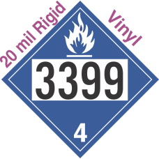 Dangerous When Wet Class 4.3 UN3399 20mil Rigid Vinyl DOT Placard