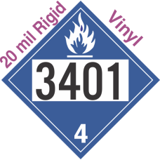 Dangerous When Wet Class 4.3 UN3401 20mil Rigid Vinyl DOT Placard