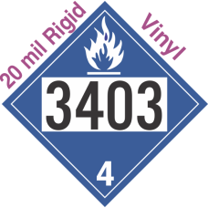 Dangerous When Wet Class 4.3 UN3403 20mil Rigid Vinyl DOT Placard
