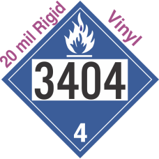 Dangerous When Wet Class 4.3 UN3404 20mil Rigid Vinyl DOT Placard