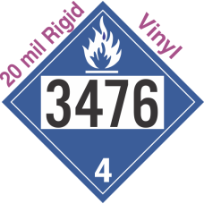 Dangerous When Wet Class 4.3 UN3476 20mil Rigid Vinyl DOT Placard