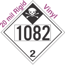 Inhalation Hazard Class 2.3 UN1082 20mil Rigid Vinyl DOT Placard