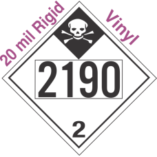Inhalation Hazard Class 2.3 UN2190 20mil Rigid Vinyl DOT Placard