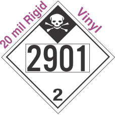 Inhalation Hazard Class 2.3 UN2901 20mil Rigid Vinyl DOT Placard