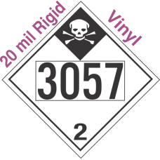 Inhalation Hazard Class 2.3 UN3057 20mil Rigid Vinyl DOT Placard