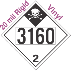 Inhalation Hazard Class 2.3 UN3160 20mil Rigid Vinyl DOT Placard