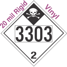 Inhalation Hazard Class 2.3 UN3303 20mil Rigid Vinyl DOT Placard