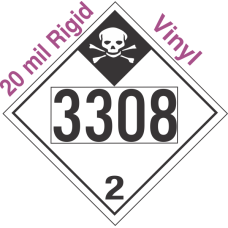 Inhalation Hazard Class 2.3 UN3308 20mil Rigid Vinyl DOT Placard