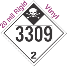Inhalation Hazard Class 2.3 UN3309 20mil Rigid Vinyl DOT Placard