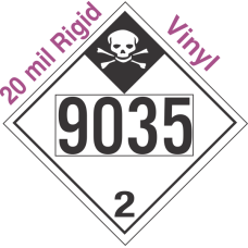 Inhalation Hazard Class 2.3 UN9035 20mil Rigid Vinyl DOT Placard