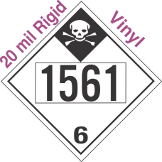 Inhalation Hazard Class 6.1 UN1561 20mil Rigid Vinyl DOT Placard