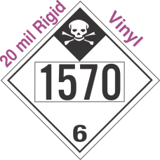 Inhalation Hazard Class 6.1 UN1570 20mil Rigid Vinyl DOT Placard