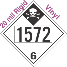 Inhalation Hazard Class 6.1 UN1572 20mil Rigid Vinyl DOT Placard