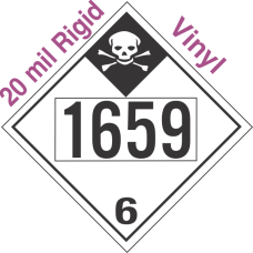 Inhalation Hazard Class 6.1 UN1659 20mil Rigid Vinyl DOT Placard