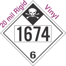 Inhalation Hazard Class 6.1 UN1674 20mil Rigid Vinyl DOT Placard