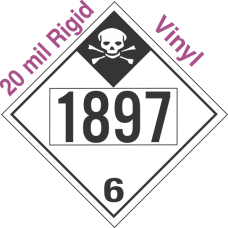 Inhalation Hazard Class 6.1 UN1897 20mil Rigid Vinyl DOT Placard