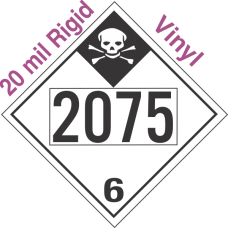 Inhalation Hazard Class 6.1 UN2075 20mil Rigid Vinyl DOT Placard