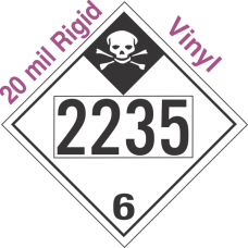 Inhalation Hazard Class 6.1 UN2235 20mil Rigid Vinyl DOT Placard
