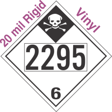 Inhalation Hazard Class 6.1 UN2295 20mil Rigid Vinyl DOT Placard