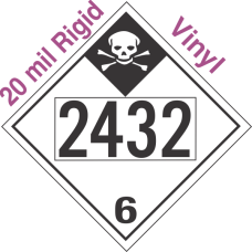Inhalation Hazard Class 6.1 UN2432 20mil Rigid Vinyl DOT Placard