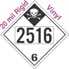 Inhalation Hazard Class 6.1 UN2516 20mil Rigid Vinyl DOT Placard