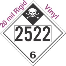 Inhalation Hazard Class 6.1 UN2522 20mil Rigid Vinyl DOT Placard