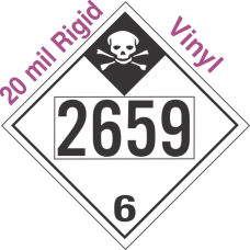 Inhalation Hazard Class 6.1 UN2659 20mil Rigid Vinyl DOT Placard