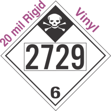 Inhalation Hazard Class 6.1 UN2729 20mil Rigid Vinyl DOT Placard