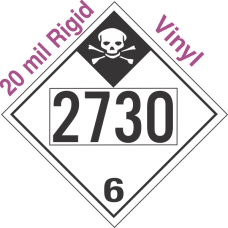 Inhalation Hazard Class 6.1 UN2730 20mil Rigid Vinyl DOT Placard