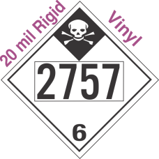 Inhalation Hazard Class 6.1 UN2757 20mil Rigid Vinyl DOT Placard