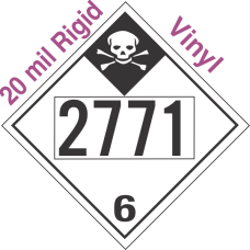 Inhalation Hazard Class 6.1 UN2771 20mil Rigid Vinyl DOT Placard