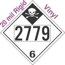 Inhalation Hazard Class 6.1 UN2779 20mil Rigid Vinyl DOT Placard